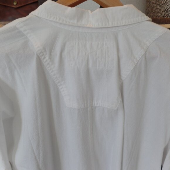 Free People Hi-Low Raw Edge Blouse 100% Cotton Oversized LARGE NWOT - Picture 8 of 10